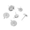 Anillo de soldadura de gema de tiempo de acero inoxidable soporte inferior accesorios de joyería DIY bandeja hecha a mano alfiler para oreja aretes