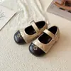 Zapatos de piel para niña, nueva colección otoño 2026, suela blanda, punta poco profunda, zapatos de princesa para niños, estilo francés, Mary Janes planos inspirados en Chanel