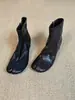 Botines Chelsea súper suaves de piel de vaca, de punta dividida tipo pezuña de cerdo, con cremallera lateral, modelo nuevo 2026, botas estilo Martin de tacón grueso para mujer