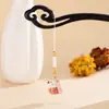 Nuevo Colgante para Teléfono Gatito Estilo Chino Atrae Fortuna y Trae Bendiciones, Colgante de Aleación Danza del León Tendencia Nacional, Accesorio para Bolso, Llavero