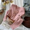 Cárdigan de punto trenzado con bordado de poni para mujer, otoño e invierno 2025, nuevo suéter de cuello redondo de moda artística vintage para mujer