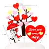 Amor pareja de bodas colorida confesión de amor decoración tarjeta insertar árbol pequeño pastel Día de San Valentín pastel de cumpleaños disfrazar