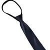 Gravata de Seda Poliéster 5cm Sem Nós Cor Única Cetim Masculina e Feminina Preguiçosa Cor Pura Monocromática Estreita Zíper Fácil de Puxar