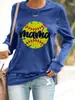 Camiseta de manga larga para mujer con estampado de Rugby MAMA, transfronteriza, para Shopify Amazon