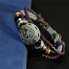12 12 Pulsera Punk de Cuero Vacuno con Hebilla de Constelación Suministro de Comercio Electrónico Transfronterizo Caliente Joyería Regalo de Cumpleaños para Estudiante