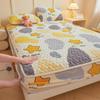 Novo Protetor de Colchão Acolchoado de Veludo Leite Estampado Cobertura de Cama Quente Outono e Inverno 2025