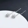 Joyas Transfronterizas Pendientes de Copo de Nieve de Circonita para Mujer, Modernos y Creativos, Pendientes de Navidad Frescos y Sencillos, Joyería de Lujo Ligero de Alta Gama al por Mayor