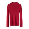 Suéter 100% Caxemira Pura Gola Alta Meio Feminino Base Outono e Inverno Novo Pulôver Slim