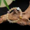 Pulsera de Citrino Natural para Mujeres para Atraer Riqueza y Transferir Pulsera de Nuevo Estilo Chino Pulsera Pixiu que Absorbe el Oro Círculo Único Regalo Original