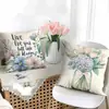 Funda de Almohada Colorida de Lirio e Hortensia, Best-Seller de Amazon Transfronterizo de Primavera, para Oficina y Dormitorio