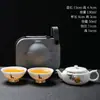 Conjunto de Chá de Viagem de Alta Qualidade Estilo Chinês Conjunto de Xícara Expressa de Porcelana Branca Bule Uma Panela Duas Xícaras Portátil de Viagem ao Ar Livre