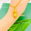 Collar de cadena para clavícula de latón chapado en oro de alta gama, con colgante de diamante incrustado, de fortuna valiente, estilo antiguo, venta al por mayor