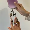 Corrente Cordão Pingente Boneca Fofa Desenho Animado Corrente para Celular Corrente de Bolsa com Contas Câmera CCD