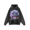 Suéter con capucha de estilo hip-hop japonés vintage con estampado de dibujos animados, lavable, estilo antiguo, para hombre y mujer, sudadera con capucha holgada de manga larga vintage