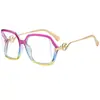 Monturas de Gafas Personalizadas de Metal Hueco de Estilo Europeo y Americano Transfronterizas, Multicolor, Estilo Ins, Ojo de Gato, Moda, Gafas Sin Graduación