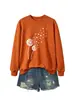 Amazon eBay Estación Independiente Moda Casual Versátil Temperamento Femenino Diente de León Mariposa Cuello Redondo Manga Larga Camisa Sudadera con Capucha