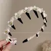 Elegante tiara de miçangas redondas com coroa alta para mulheres, tiara de moda de alta qualidade para uso diário, com dentes para fixação antiderrapante