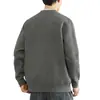 Cardigan Masculino de Tricô Cor Sólida com Zíper Duplo para Primavera e Outono Jaqueta de Tricô Casual Estilo Coreano Jaqueta Versátil Top