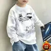 Otoño 2026 Nuevo Estilo Niños Elegante Estampado Tie-dye Cuello Redondo Sudadera con Capucha Informal Moderna Holgada para Niños Medianos y Grandes