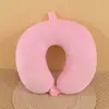 Almohada de Espuma Viscoelástica de Color Sólido en Forma de U, Almohada Redonda de Viaje para el Cuello, Almohada de Espuma Viscoelástica en Forma de U al por Mayor con Impresión de Logo