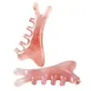 Peine Masajeador Cuatro en Uno, Peine Meridian Meridian Multi-Funcional, Dispositivo de Masaje Facial y de Cabeza de Resina Ámbar Rosa y Madera de Sándalo