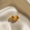 Aretes de acero de titanio para mujer Jieding oro de 18 quilates acero inoxidable aretes de cuentas redondas joyería de aretes moda 2023 comodín nuevo