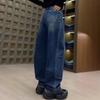 Jeans de Pierna Ancha Talla Plus para Mujer, Nuevo Estilo Otoño 2026, Retro Americano, Pantalones Rectos Sueltos Adelgazantes para Mujeres Curvilíneas