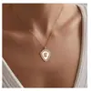 Amazon Transfronterizo Nuevo Collar Dorado Redondo de Rosa Moda para Niñas Elegante Temperamento Estilo Mid-Century Cadena para la Clavícula