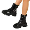 Botas Martin de plataforma de suela gruesa para mujer, nuevo estilo de otoño, estilo callejero Harajuku japonés, hebilla en forma de corazón, tacón grueso, botines, venta al por mayor