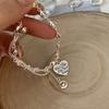 Pulsera de plata de ley 925 con colgante de campana, estilo coreano, de lujo, ligera y elegante, para mujer, moderna y combinable con todo, con cara sonriente.