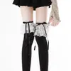 Calcetines hasta la pantorrilla con ribete de encaje, Calcetines de algodón Lolita dulces con lazo, Calcetines JK con lazo hasta la rodilla, Calcetines Lolita estilo ballet