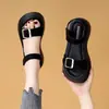 Sandalias de Suela Gruesa para Mujer 2026 Verano Nuevos Zapatos de Plataforma Retro Versátiles que Aumentan la Altura Transpirables Antideslizantes Sandalias de Una Tira