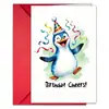 Combinación de Tarjeta de Felicitación de Cumpleaños de Pingüino de Dibujos Animados Nueva y Creativa Transfronteriza con Sobre Tarjeta de Mensaje de Tamaño Grande Amazon Lote