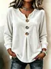 2026 Europeu e Americano Comércio Exterior Transfronteiriço Amazon Nova Blusa Camiseta Feminina Elegante de Veludo com Botões e Manga Longa