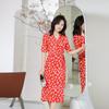 Vestido Retrô Francês de Uma Peça com Cinto na Cintura Pg Dvf Vestido para Pausa para o Chá Feminino Floral Platycodon 2025 Verão Novo Estilo