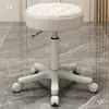 Taburete de belleza con ruedas, taburete de silla de salón de belleza para técnico de uñas, silla de trabajo grande con ruedas de altura ajustable retráctil