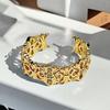 Nueva Llegada Estilo Antiguo Medio vintage Flor Iris Zircón Francés Vintage Anillo Abierto Nuevo Estilo Chino Moda Lujo Ligero Mujeres