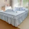Faldón de cama acolchado estilo princesa pieza única modelo nuevo 2025 encaje sábana bajera protector de colchón cubierta de cama engrosada cubierta antipolvo