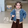Ropa infantil de lana de pera para niñas abrigo de lana de cordero ropa de invierno con terciopelo añadido Fair Isle cálido top infantil ropa de bebé Clase A