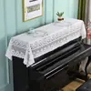 Funda de piano simple de encaje, diseño de media cubierta, estilo moderno, funda a prueba de polvo, funda para piano electrónico, tela universal