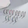 Brincos de Círculo Mais Populares da Amazon, Brincos Simples de Zircônia Colorida Quadrados, Brincos de Alta Qualidade e Versáteis para Mulheres
