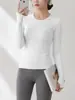 Camiseta deportiva de manga larga para mujer, corte ajustado, de secado rápido, adecuada para fitness, senderismo, running, yoga, top versátil