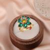 Anillo de Flor Colorida de Cristal Shijia Ldyllia Joyería Dopamina de Gema Lujo Accesible Joyería Transfronteriza Estilo Dulce y Fresco