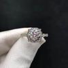 Novo anel de prata s925 cravejado com diamante Mosane 1 quilate fornecimento direto dos fabricantes anel de diamante Mosane feminino