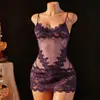 Domiara Aliexpress Más Vendido Europeo y Americano Transfronterizo Malla Transparente Patchwork Camisola Vestido de Noche Body Ajustado Sexy Qqny Al Por Mayor