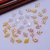 Borde Microincrustado Oro Real 14k Flor de Bauhinia de Cinco Pétalos Doble Colgante 8mm Accesorios para Joyería DIY Hechos a Mano