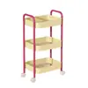 Carrinho de Armazenamento Pequeno, Estante de Armazenamento Doméstica de Múltiplas Camadas, Carrinho de Armazenamento de Lanches Móvel com Rodas, Estante Cruzada para Quarto ao Lado da Cama