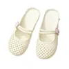 Sandalias cerradas para mujer 2026 estilo nuevo primavera-verano, tejidas a rayas, suela suave, Mary Jane, chanclas de playa a medias