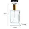 Botella de Perfume Transparente de Vidrio Cuadrada Plana con Tapa de Rosca, Botella de Spray Continuo, Botella Dosificadora de Tipo Pulsador, Juego Completo de Botellas de Perfume de Gama Alta