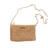 Venta Caliente de Amazon Estilo Fresco Bolso Cruzado de Paja Bolso de Mano Cuadrado de Color Sólido Bolso de Playa para Vacaciones Bolso Tejido Versátil